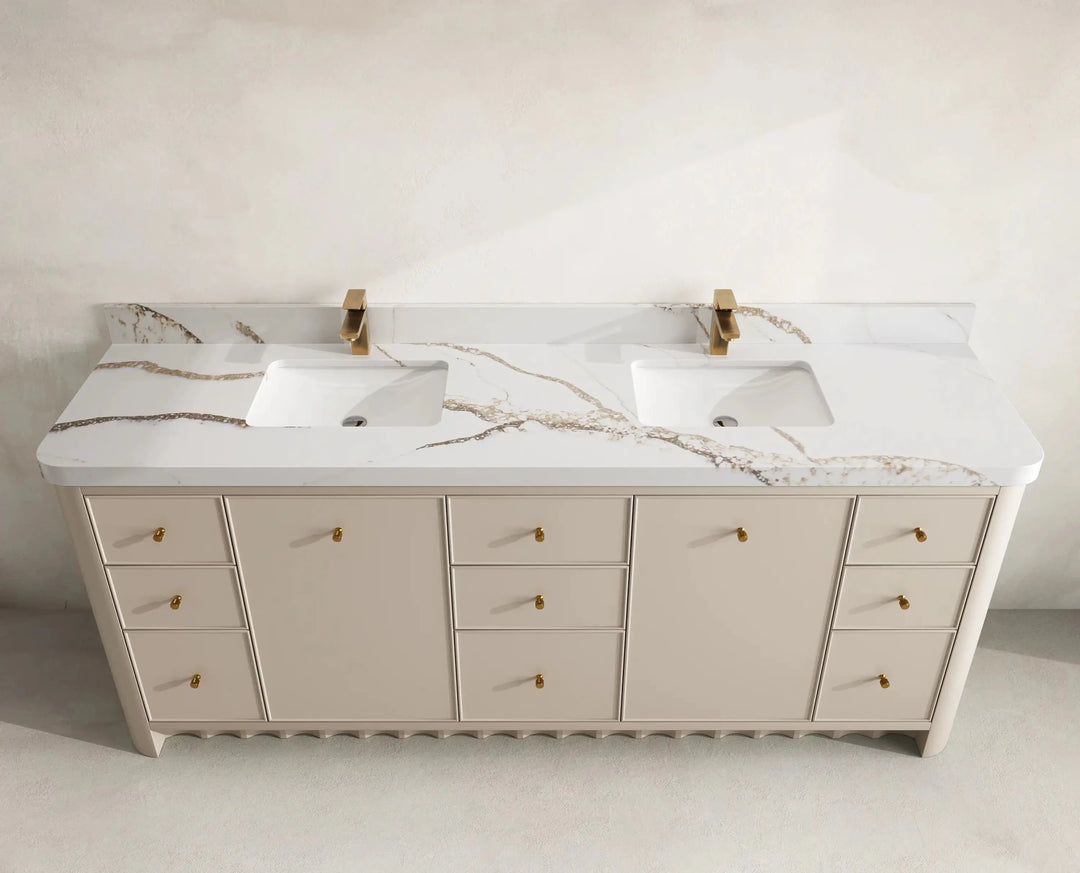Orlando 84 in. W x 22 in. D Double Sink Bathroom Vanity | 
              
                 Fine Grain Linen Beige
                
                  
             - ORL_FNG_PALS_84 - photo №9