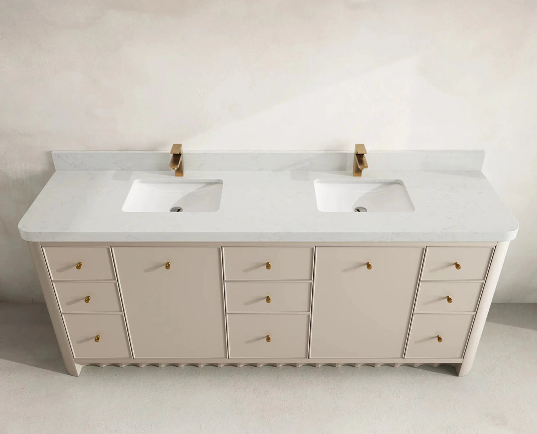 Orlando 84 in. W x 22 in. D Double Sink Bathroom Vanity | 
              
                 Fine Grain Linen Beige
                
                  
             - ORL_FNG_PALS_84 - photo №8