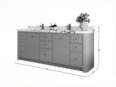 Orlando 84 in. W x 22 in. D Double Sink Bathroom Vanity - Willow Bath and Vanity