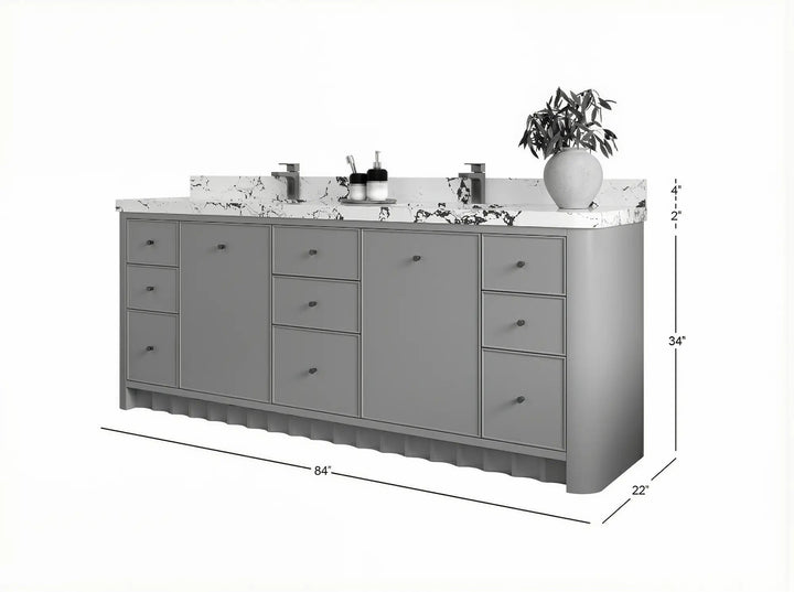 Orlando 84 in. W x 22 in. D Double Sink Bathroom Vanity - photo 5