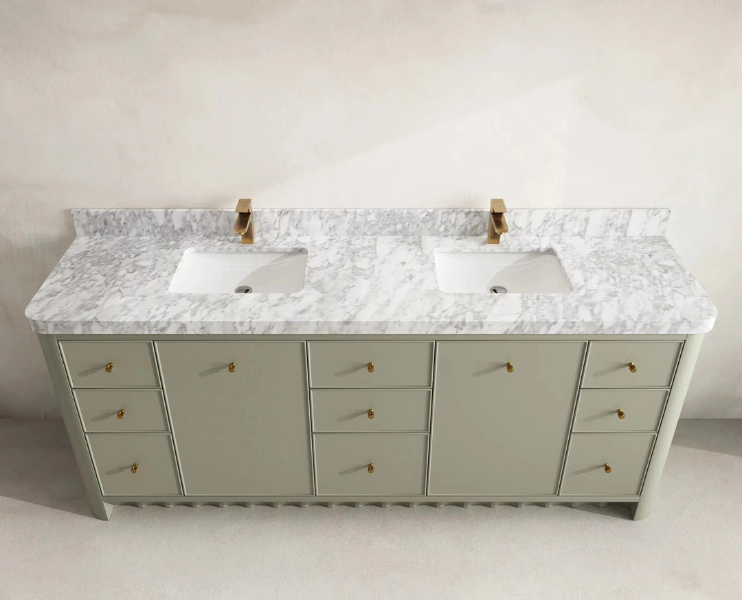 Orlando 84 in. W x 22 in. D Double Sink Bathroom Vanity | 
              
                Evergreen
                
                  
             - ORL_EGN_PALS_84 - photo №7