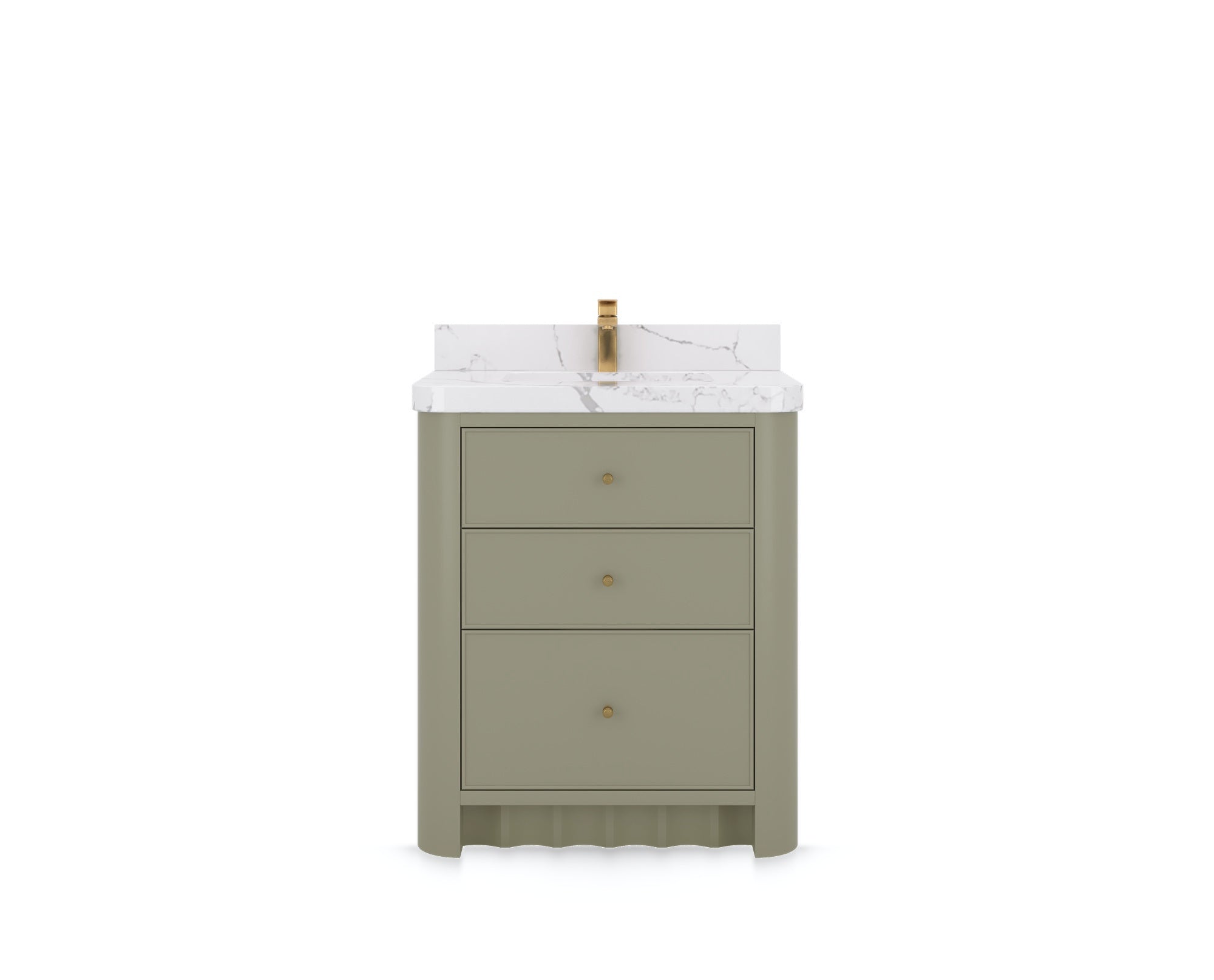 Orlando 30 in. single sink bathroom vanity in Evergreen, front view on a white background
