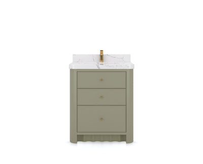 Orlando 30 in. single sink bathroom vanity in Evergreen, front view on a white background