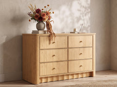 Orlando 50-Inch Six-Drawer Dresser in Nordic White Oak
