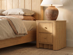 Orlando 20-Inch Two-Drawer Nightstand in Nordic White Oak