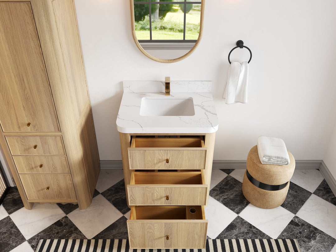 Orlando Oak 30 in. W x 22 in. D Single Sink Bathroom Vanity - Willow Bath and Vanity