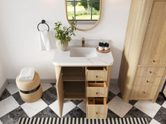 Orlando Oak 36 in. W x 22 in. D Center Sink Bathroom Vanity - photo 4