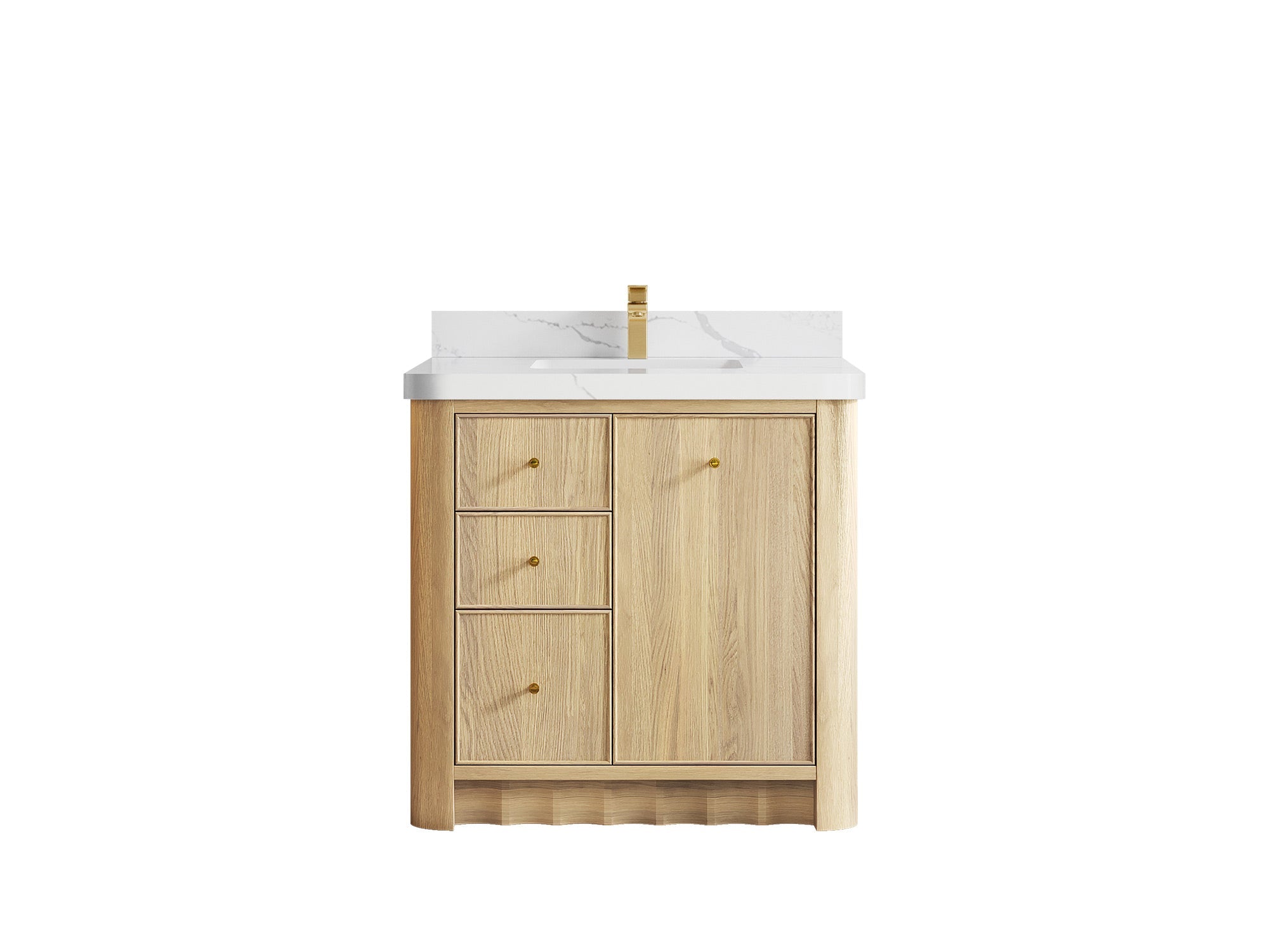 Orlando Oak 36 in. W x 22 in. D Center Sink Bathroom Vanity - Willow Bath and Vanity