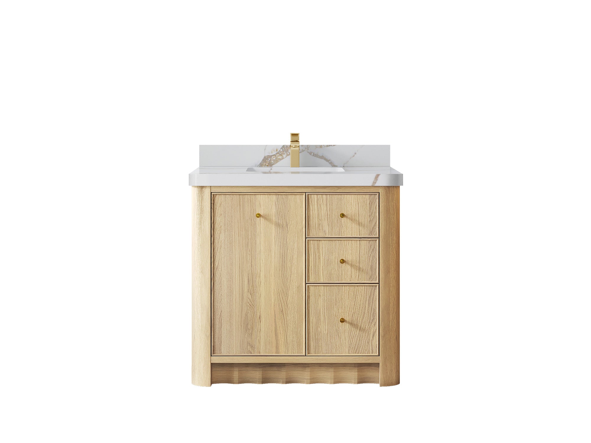 Orlando Oak 36 in. W x 22 in. D Center Sink Bathroom Vanity - Willow Bath and Vanity