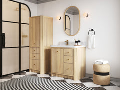 Orlando Oak 36 in. W x 22 in. D Left Offset Sink Bathroom Vanity - photo 2