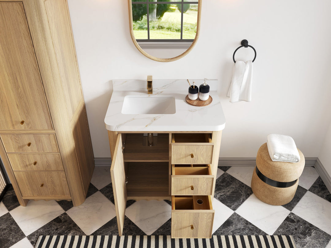 Orlando Oak 36 in. W x 22 in. D Left Offset Sink Bathroom Vanity | 
              
                Nordic White Oak
                
                  
             - ORL_NORW_CA_GL_36L - photo №4