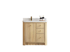 Orlando Oak 36 in. W x 22 in. D Left Offset Sink Bathroom Vanity - photo 1