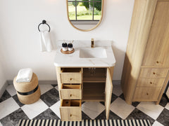 Orlando Oak 36 in. W x 22 in. D Right Offset Sink Bathroom Vanity - photo 4