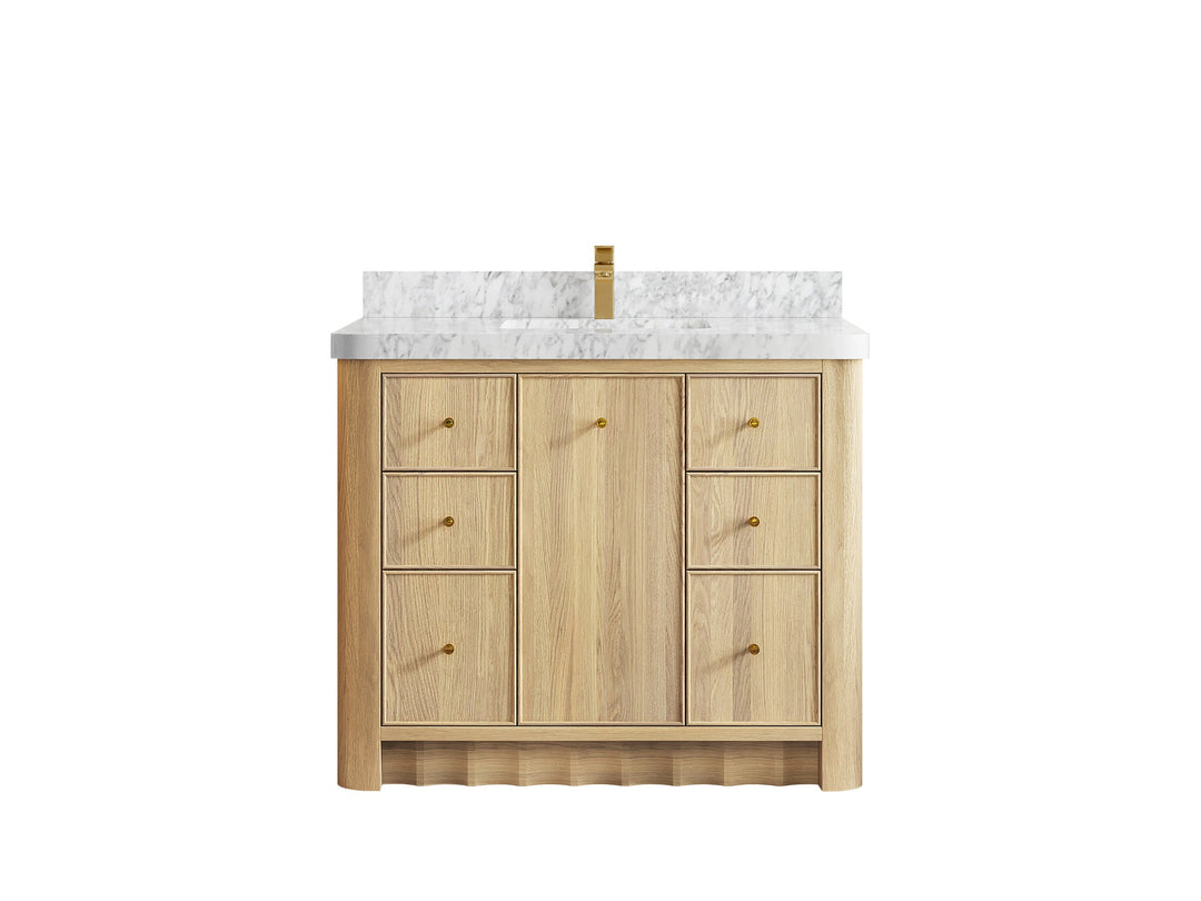 Orlando Oak 42 in. W x 22 in. D Single Sink Bathroom Vanity - Willow Bath and Vanity