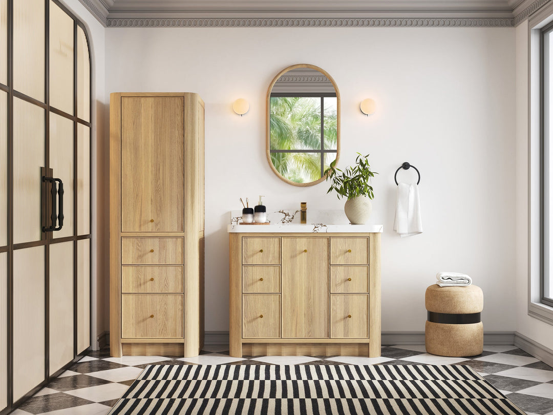 Orlando Oak 42 in. W x 22 in. D Single Sink Bathroom Vanity - Willow Bath and Vanity