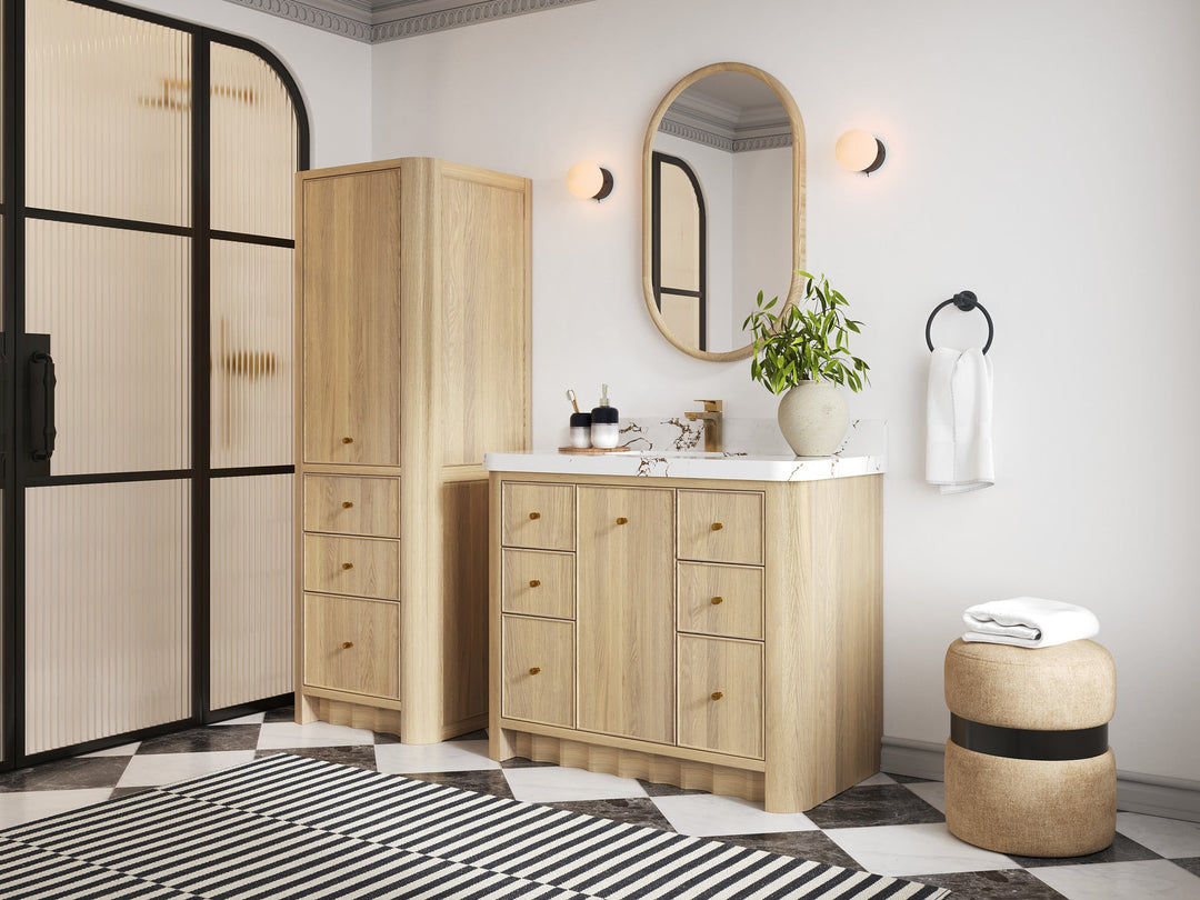 Orlando Oak 42 in. W x 22 in. D Single Sink Bathroom Vanity - Willow Bath and Vanity