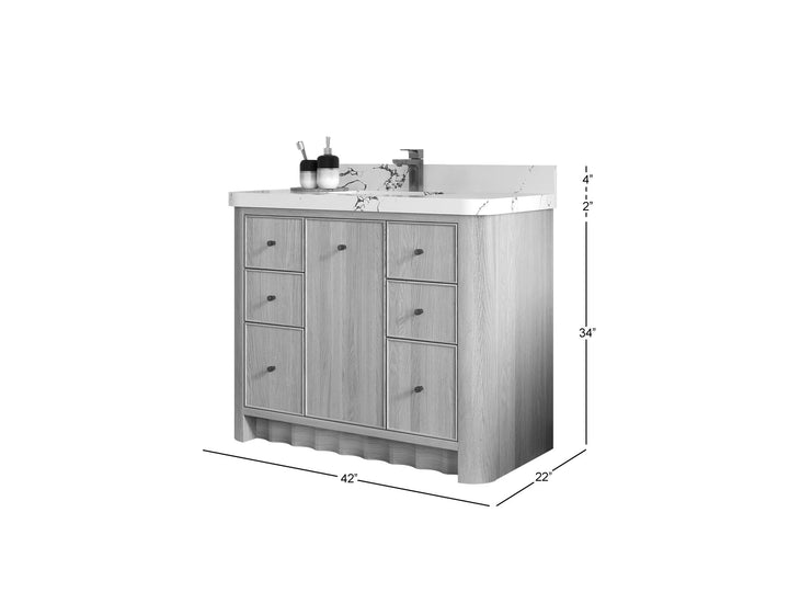 Orlando Oak 42 in. W x 22 in. D Single Sink Bathroom Vanity - photo 5