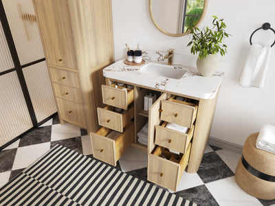 Orlando Oak 42 in. W x 22 in. D Single Sink Bathroom Vanity - Willow Bath and Vanity