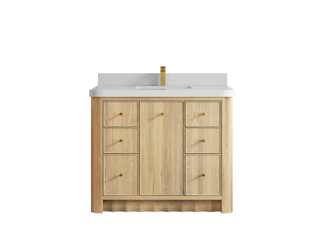 Orlando Oak 42 in. W x 22 in. D Single Sink Bathroom Vanity - Willow Bath and Vanity