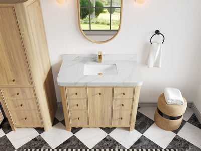 Orlando Oak 42 in. W x 22 in. D Single Sink Bathroom Vanity - Willow Bath and Vanity