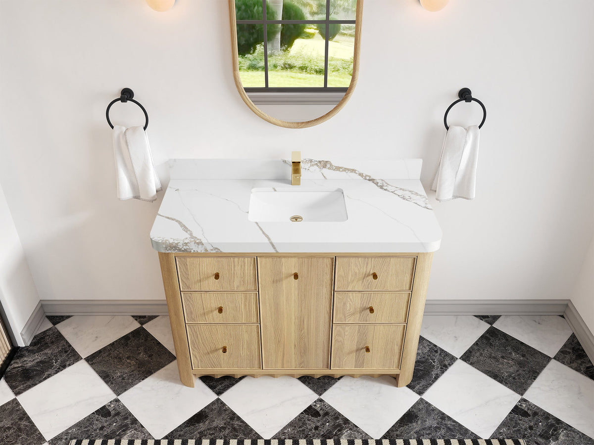 Orlando Oak 48 in. W x 22 in. D Single Sink Bathroom Vanity - Willow Bath and Vanity