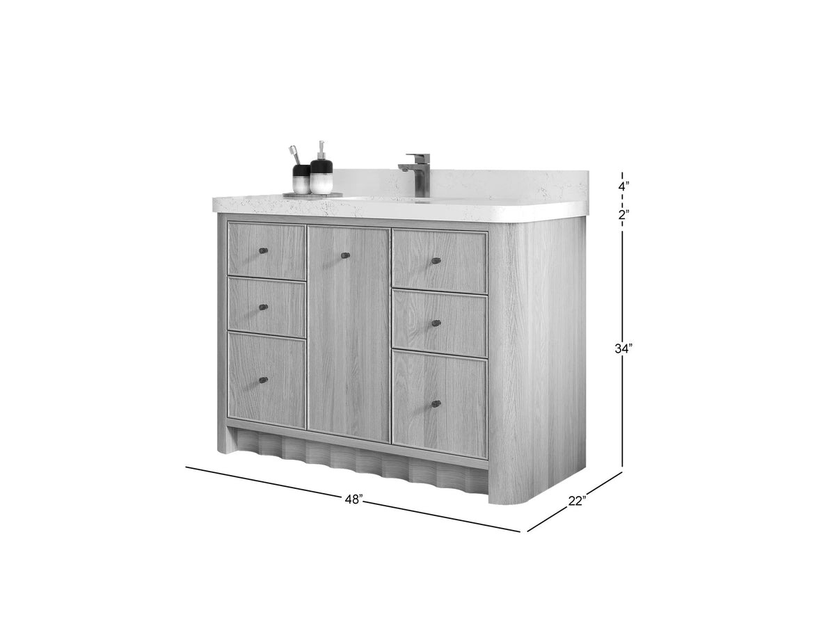 Orlando Oak 48 in. W x 22 in. D Single Sink Bathroom Vanity - Willow Bath and Vanity