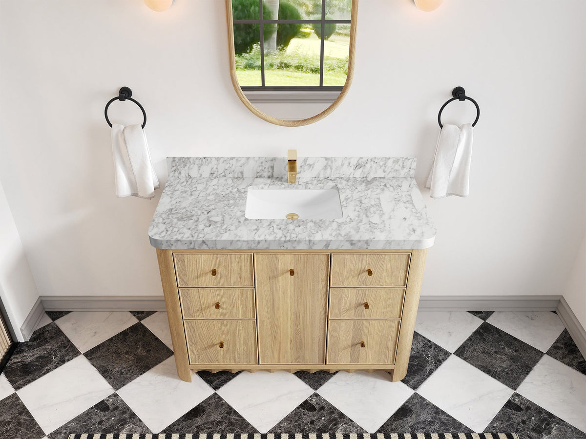 Orlando Oak 48 in. W x 22 in. D Single Sink Bathroom Vanity - Willow Bath and Vanity