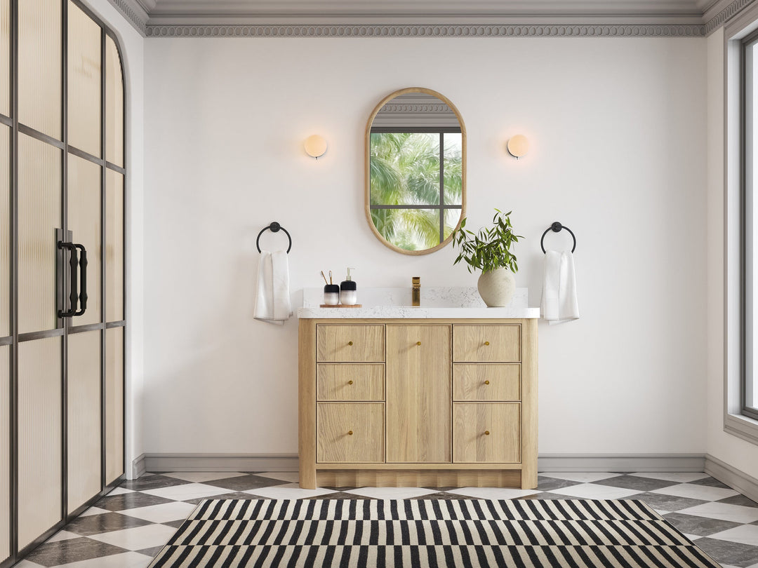 Orlando Oak 48 in. W x 22 in. D Single Sink Bathroom Vanity - Willow Bath and Vanity