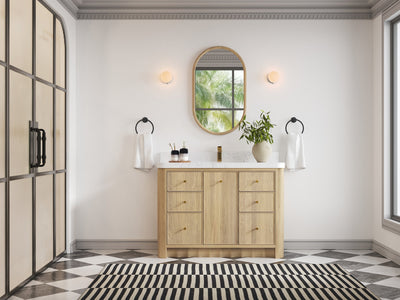 Orlando Oak 48 in. W x 22 in. D Single Sink Bathroom Vanity - Willow Bath and Vanity