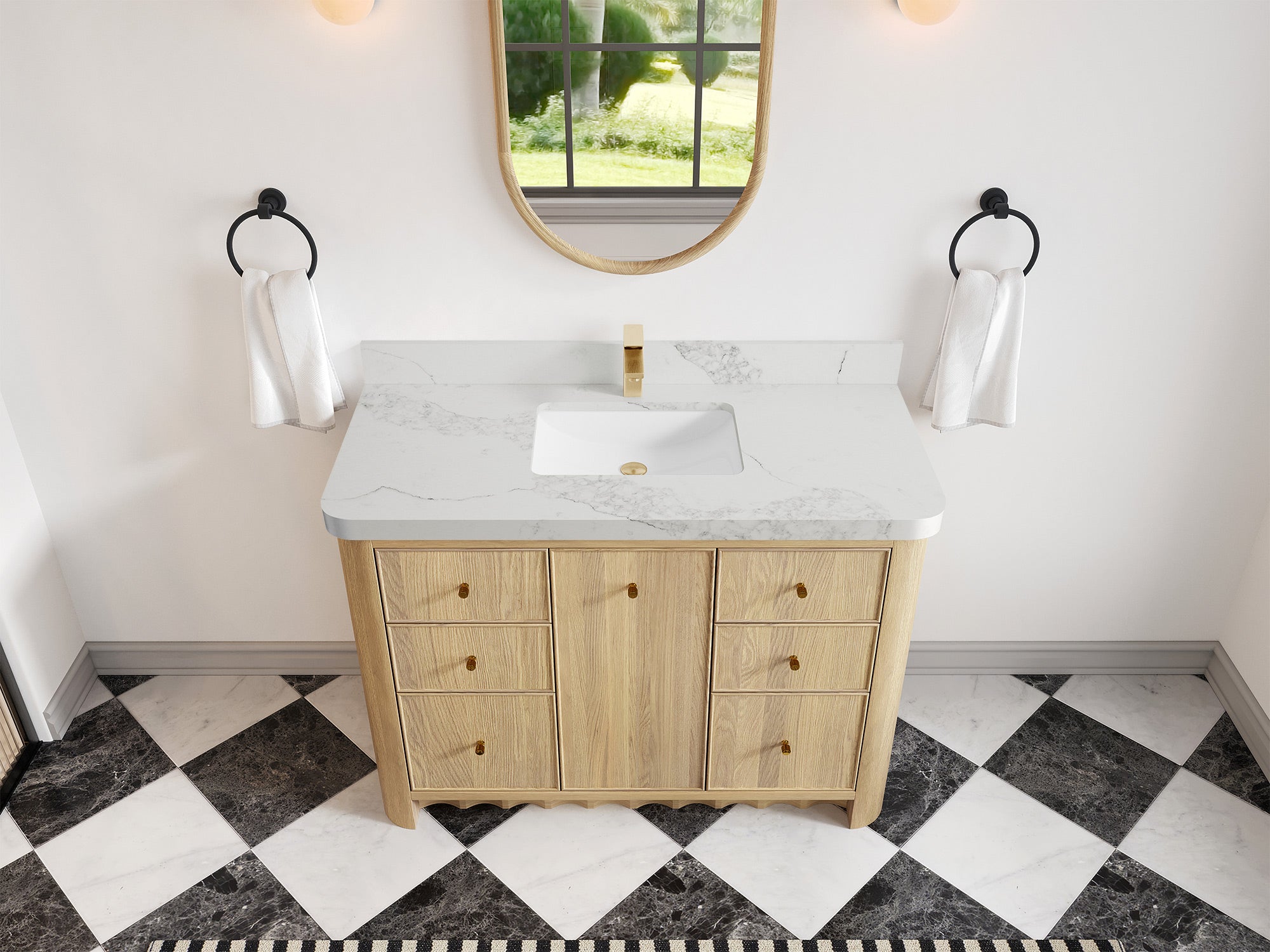 Orlando Oak 48 in. W x 22 in. D Single Sink Bathroom Vanity - Willow Bath and Vanity