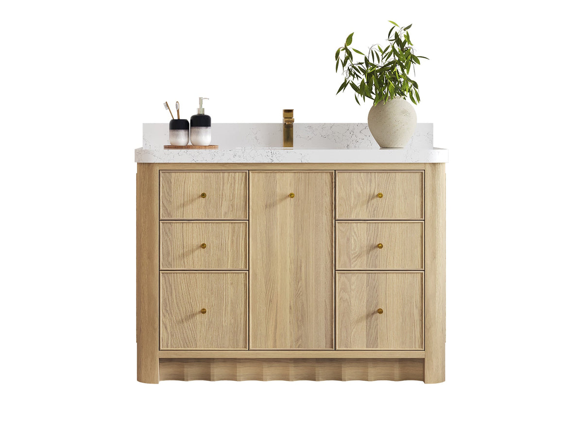 Orlando Oak 48 in. W x 22 in. D Single Sink Bathroom Vanity - Willow Bath and Vanity