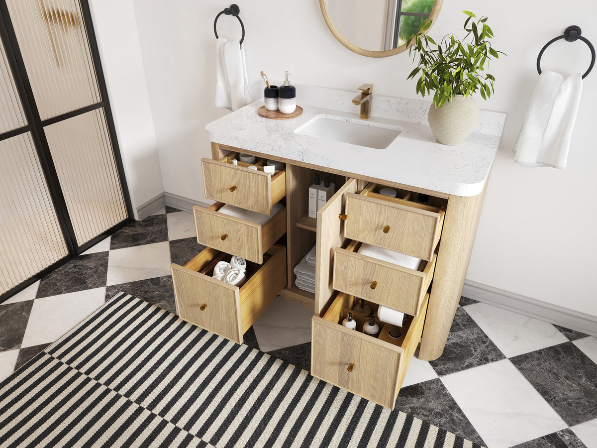 Orlando Oak 48 in. W x 22 in. D Single Sink Bathroom Vanity - Willow Bath and Vanity
