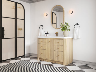 Orlando Oak 48 in. W x 22 in. D Single Sink Bathroom Vanity - Willow Bath and Vanity