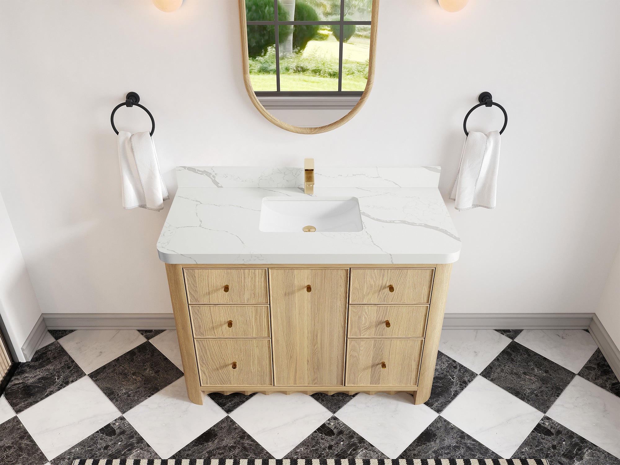 Orlando Oak 48 in. W x 22 in. D Single Sink Bathroom Vanity - Willow Bath and Vanity