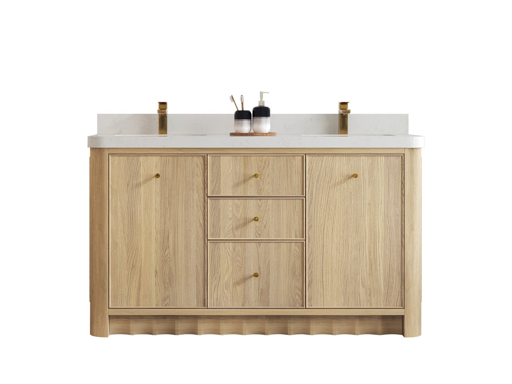 Orlando Oak 60 in. W x 22 in. D Double Sink Bathroom Vanity - Willow Bath and Vanity