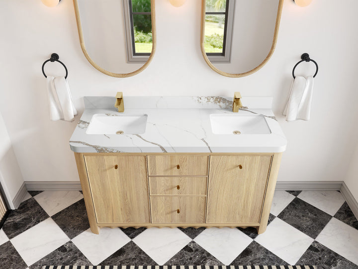 Orlando Oak 60 in. W x 22 in. D Double Sink Bathroom Vanity - photo 7