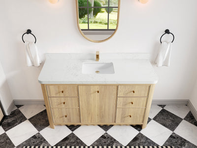 Orlando Oak 60 in. W x 22 in. D Single Sink Bathroom Vanity - Willow Bath and Vanity
