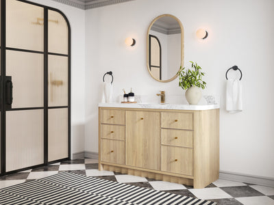 Orlando Oak 60 in. W x 22 in. D Single Sink Bathroom Vanity - Willow Bath and Vanity
