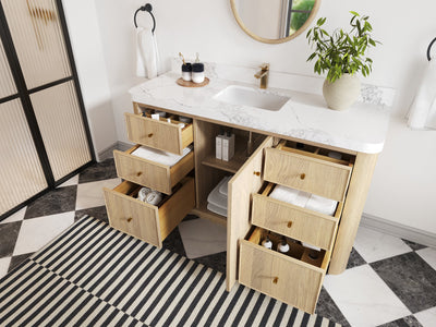 Orlando Oak 60 in. W x 22 in. D Single Sink Bathroom Vanity - Willow Bath and Vanity