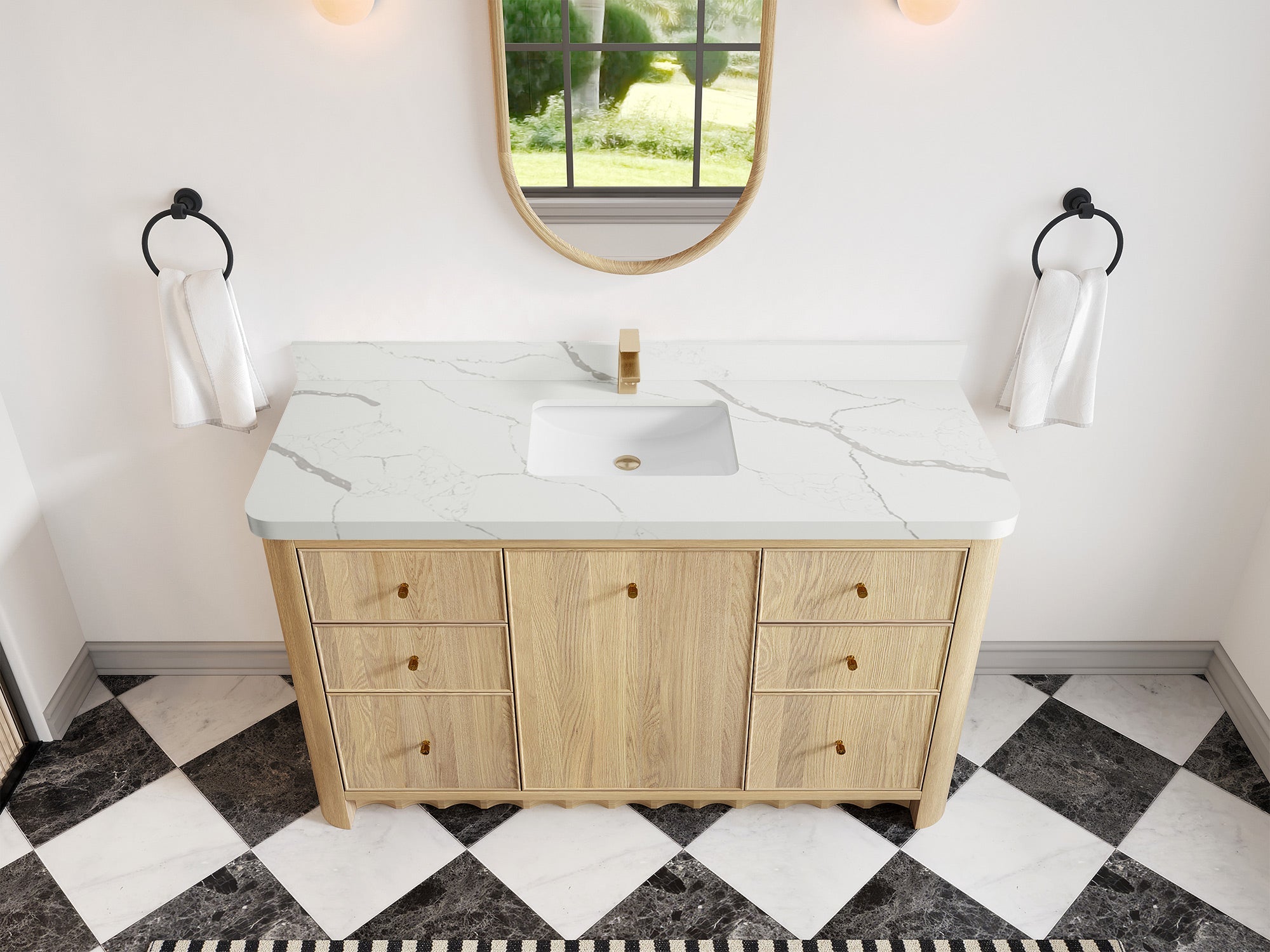 Orlando Oak 60 in. W x 22 in. D Single Sink Bathroom Vanity - Willow Bath and Vanity