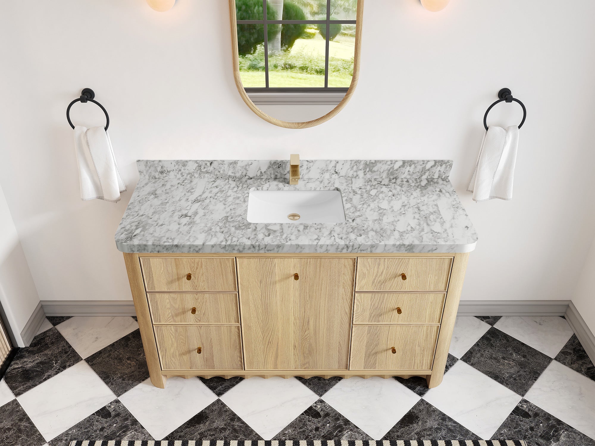 Orlando Oak 60 in. W x 22 in. D Single Sink Bathroom Vanity - Willow Bath and Vanity