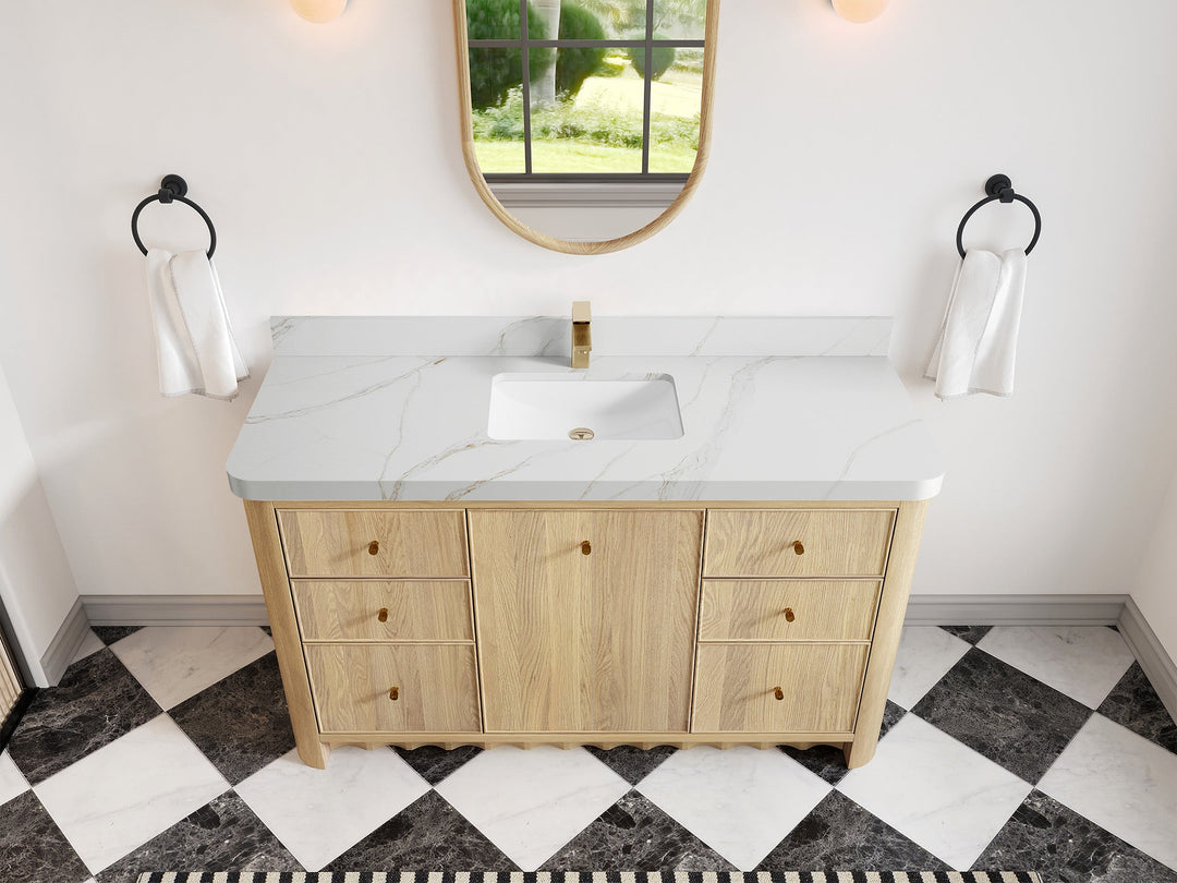 Orlando Oak 60 in. W x 22 in. D Single Sink Bathroom Vanity - Willow Bath and Vanity