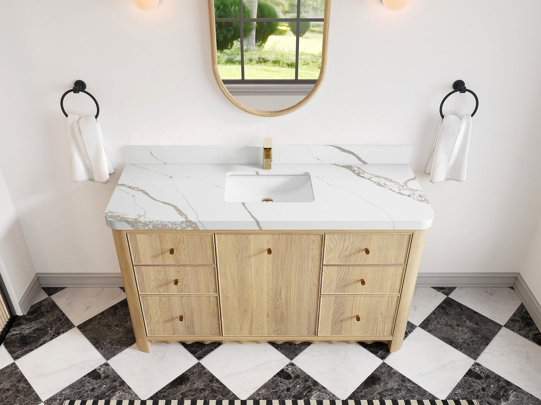 Orlando Oak 60 in. W x 22 in. D Single Sink Bathroom Vanity - Willow Bath and Vanity