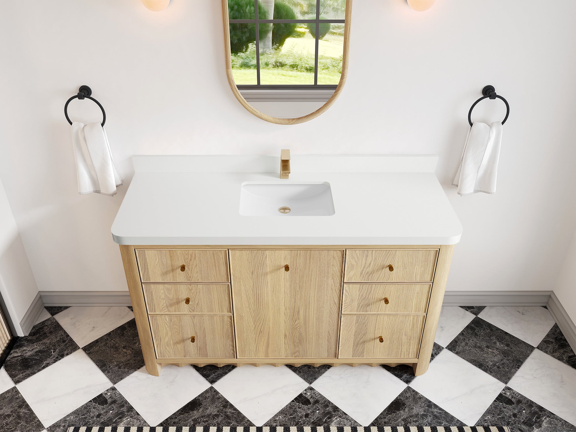 Orlando Oak 60 in. W x 22 in. D Single Sink Bathroom Vanity - Willow Bath and Vanity