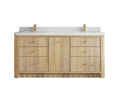 Orlando Oak 72 in. W x 22 in. D Double Sink Bathroom Vanity - Willow Bath and Vanity