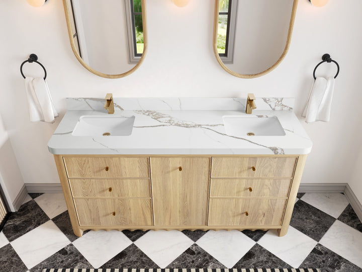 Orlando Oak 72 in. W x 22 in. D Double Sink Bathroom Vanity - photo 7