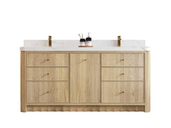 Orlando Oak 72 in. W x 22 in. D Double Sink Bathroom Vanity - photo 1