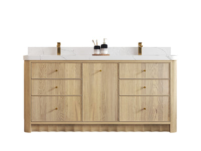 Orlando Oak 72 in. W x 22 in. D Double Sink Bathroom Vanity - Willow Bath and Vanity