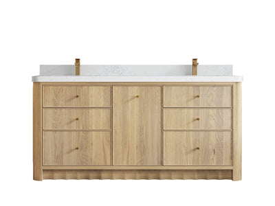 Orlando Oak 72 in. W x 22 in. D Double Sink Bathroom Vanity - Willow Bath and Vanity
