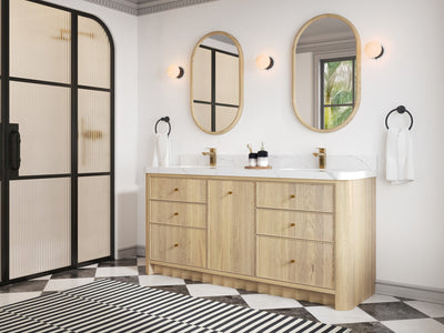Orlando Oak 72 in. W x 22 in. D Double Sink Bathroom Vanity - Willow Bath and Vanity